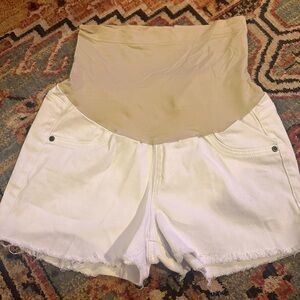 White Maternity GLOW Shorts SIZE 12